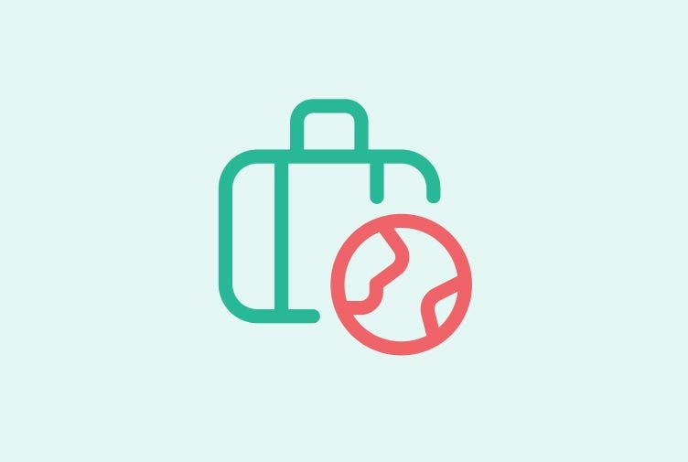 Suitcase and globe icon