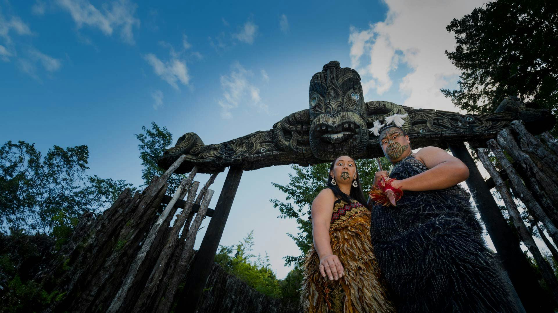 Maori challenge at Mitai Maori Village in New Zealand